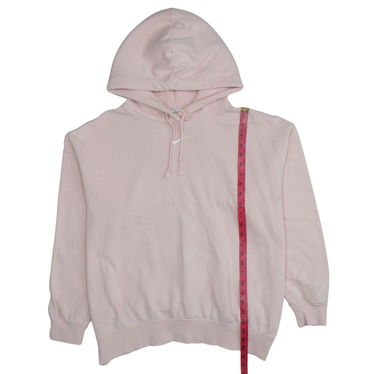 Nike Womens Pink Pullover Hoodie M Cotton Blend Casual Sweatshirt