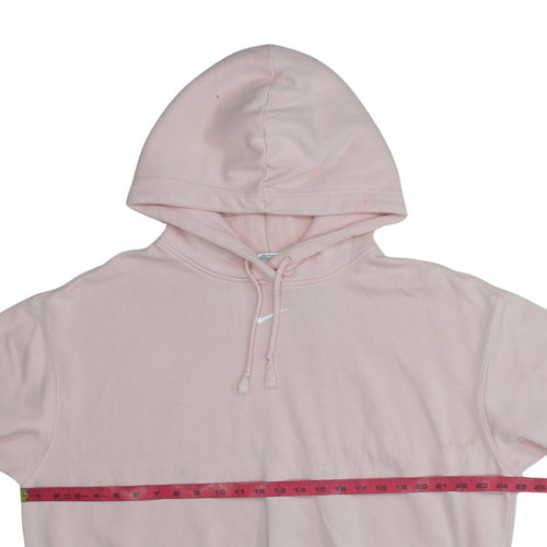 Nike Womens Pink Pullover Hoodie M Cotton Blend Casual Sweatshirt