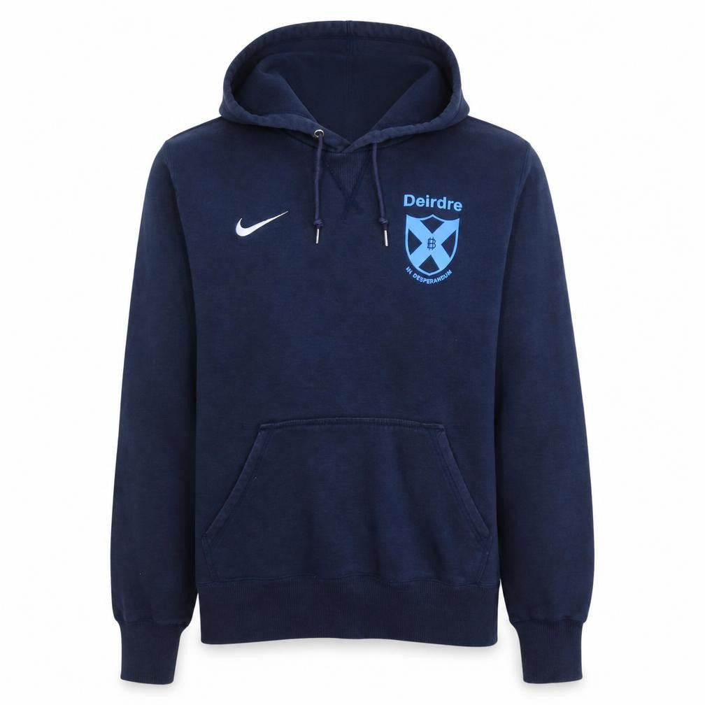 Front view of Nike Men's Blue Pullover Hoodie Medium Bellahouston Harriers Sportswear