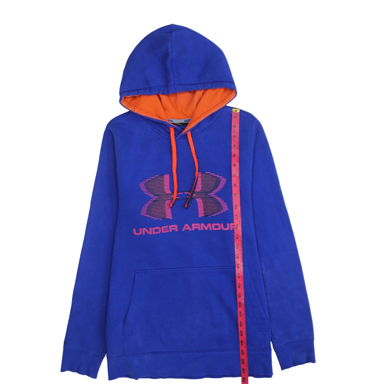 Under Armour Men's Blue Pullover Hoodie Size S Loose Fit Logo Fleece
