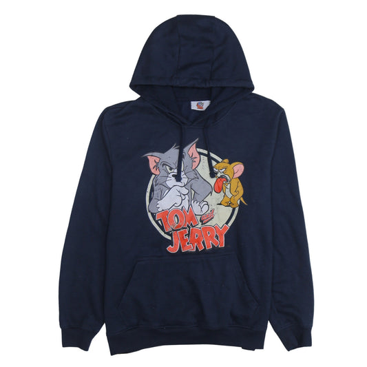Tom and Jerry Men’s Blue XL Pullover Hoodie Graphic Print