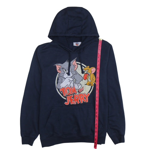Tom and Jerry Men’s Blue XL Pullover Hoodie Graphic Print