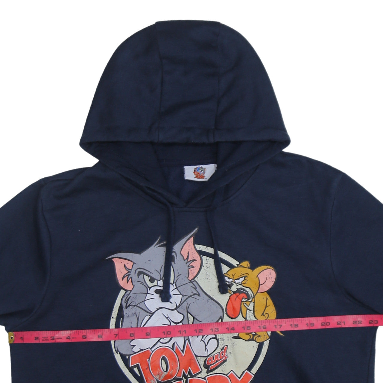 Tom and Jerry Men’s Blue XL Pullover Hoodie Graphic Print