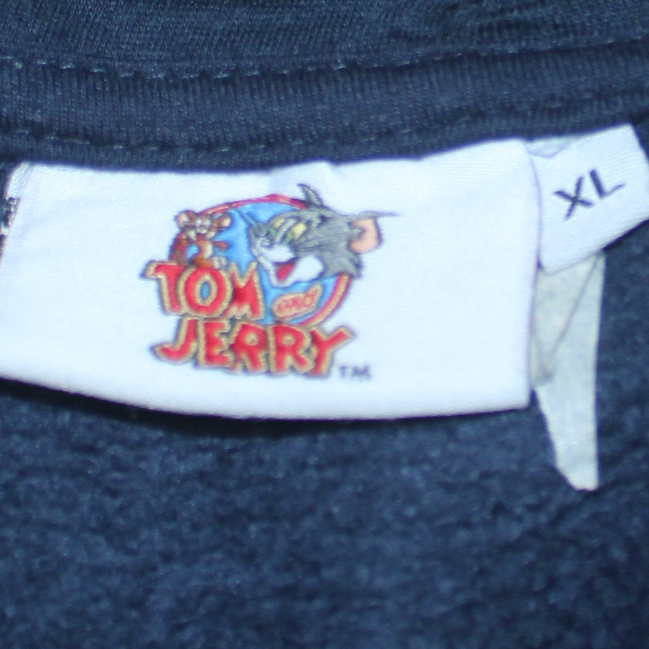 Tom and Jerry Men’s Blue XL Pullover Hoodie Graphic Print