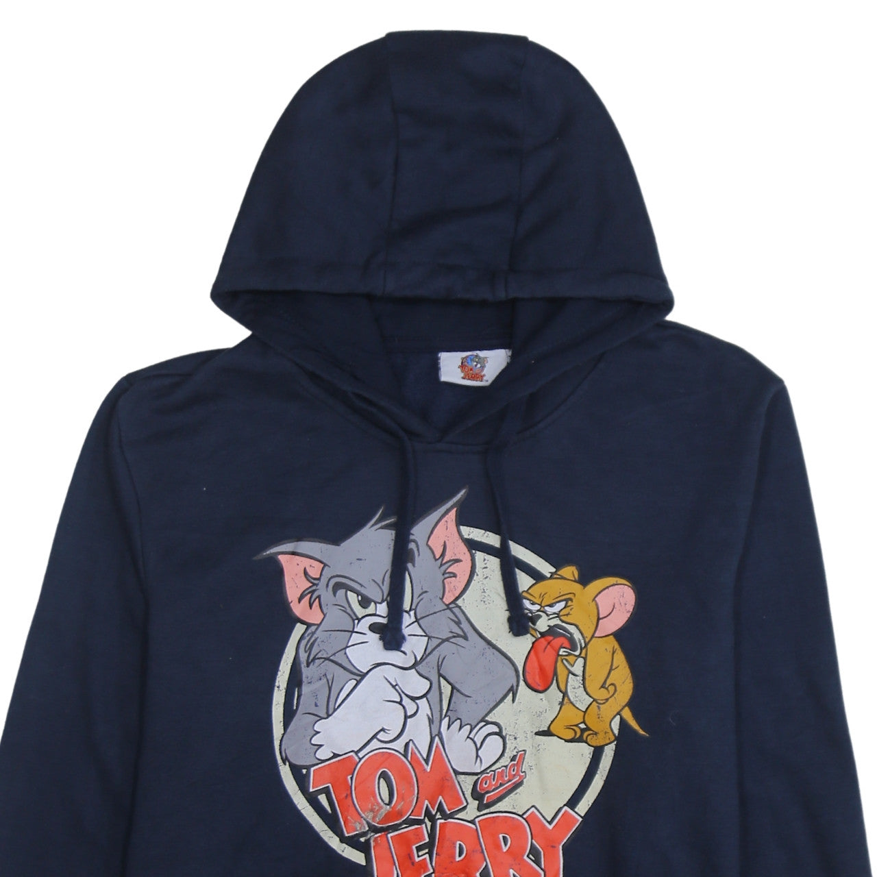 Tom and Jerry Men’s Blue XL Pullover Hoodie Graphic Print