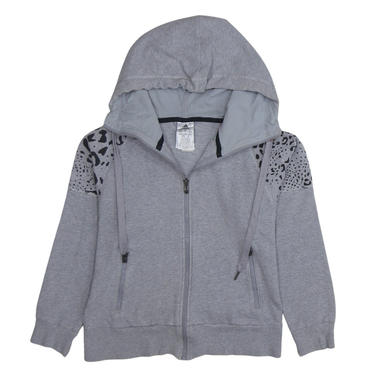 Adidas Women's Grey Animal Print Full Zip Hoodie XS