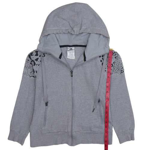 Adidas Women's Grey Animal Print Full Zip Hoodie XS