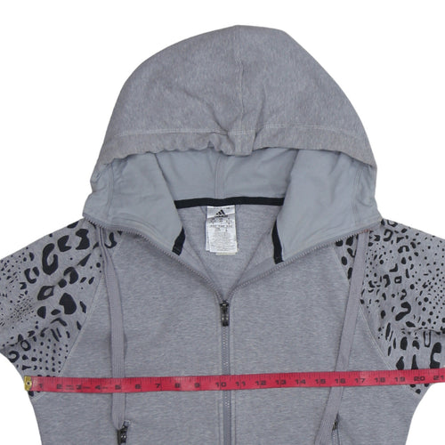 Adidas Women's Grey Animal Print Full Zip Hoodie XS
