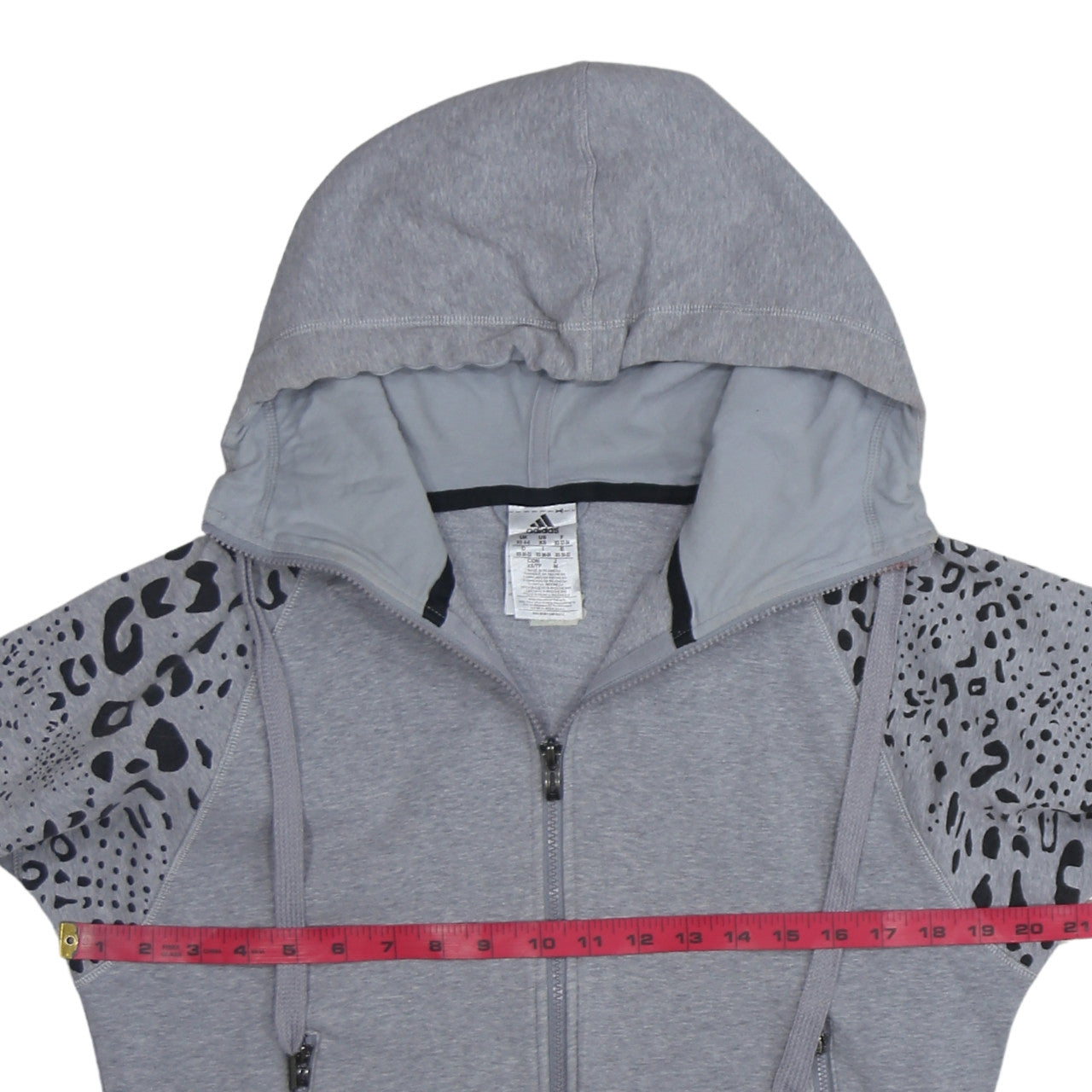Adidas Women's Grey Animal Print Full Zip Hoodie XS