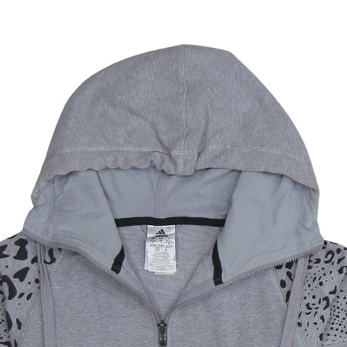 Adidas Women's Grey Animal Print Full Zip Hoodie XS