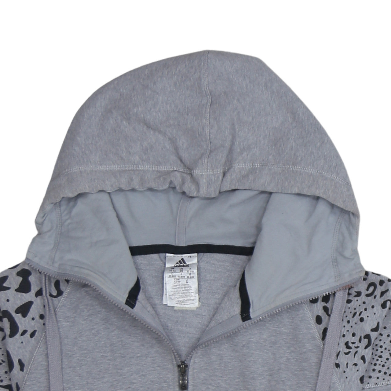 Adidas Women's Grey Animal Print Full Zip Hoodie XS