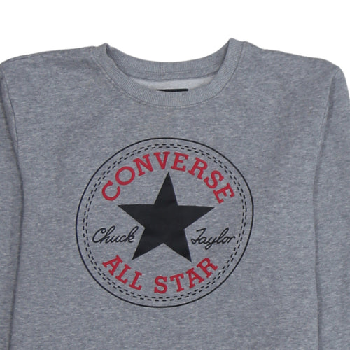 Converse Boys Grey Crew Neck Sweatshirt XL 13-15 Years Graphic Print
