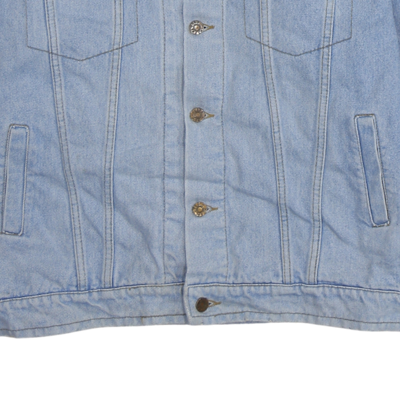 No Excuses Men's Blue Denim Jacket 2XL Classic 90s Style