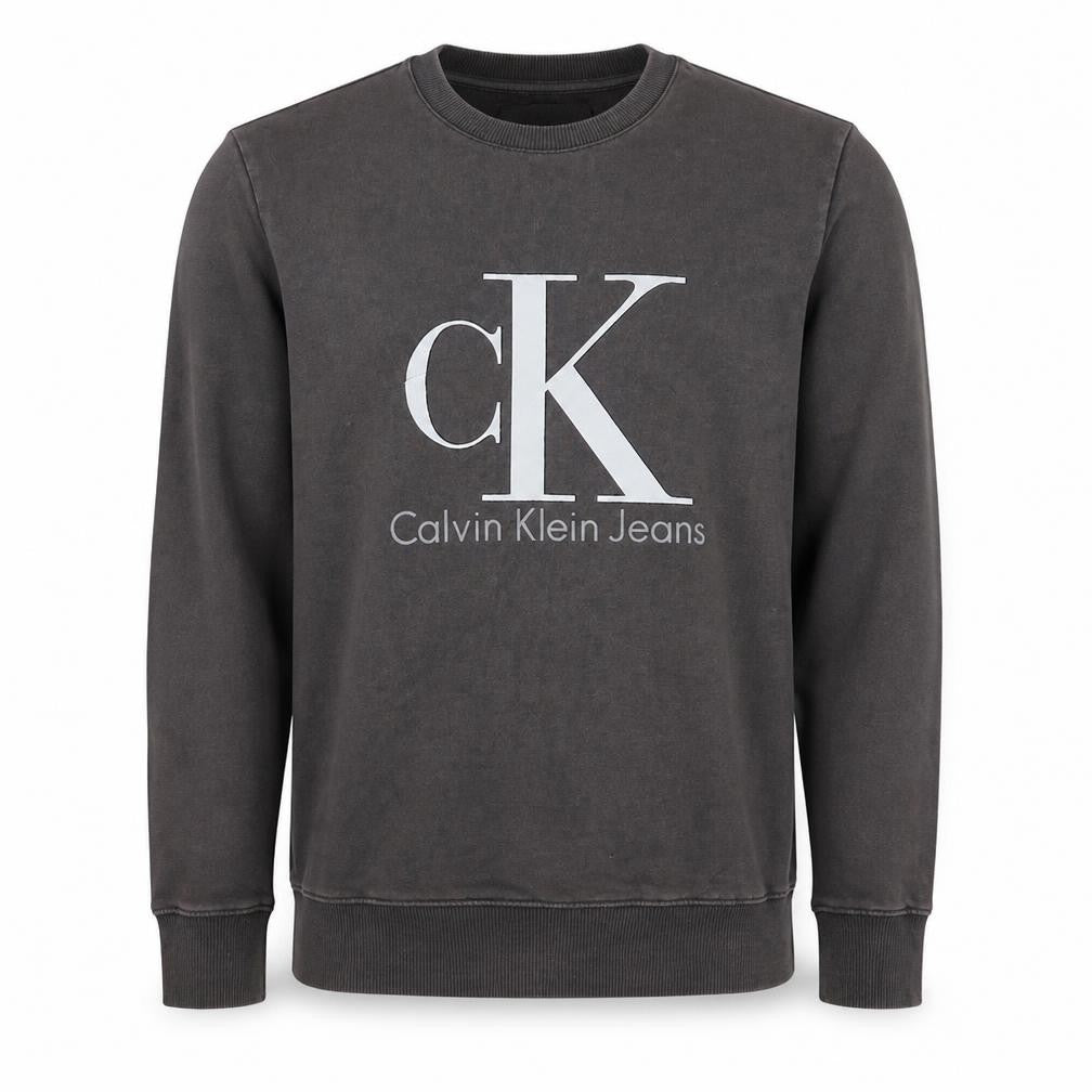 Calvin Klein Jeans Men Brown Cotton Logo Sweatshirt Size S