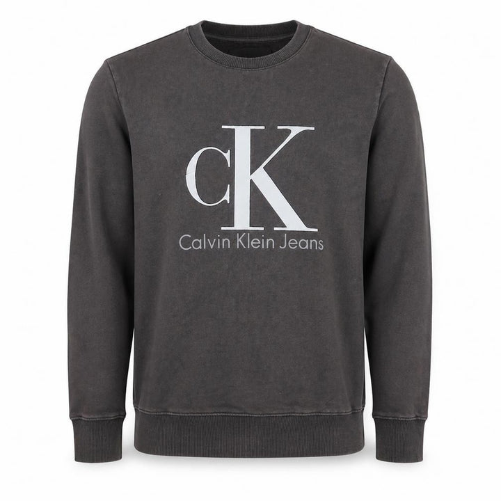 Calvin Klein Jeans Men Brown Cotton Logo Sweatshirt Size S