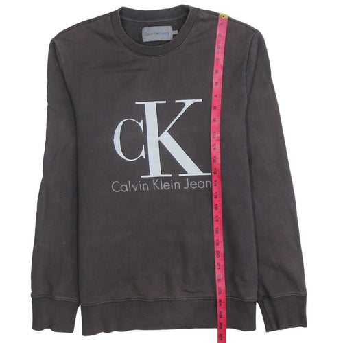 Calvin Klein Jeans Men Brown Cotton Logo Sweatshirt Size S