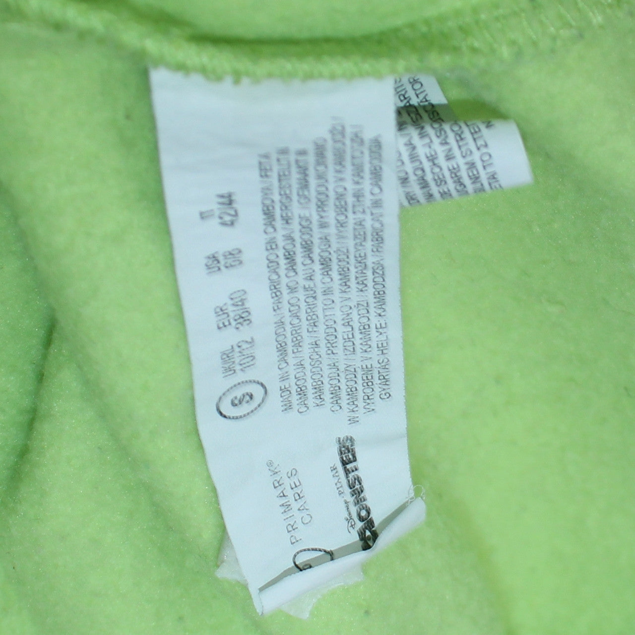 Pixar Monsters University Green Unisex Sweatshirt Size S