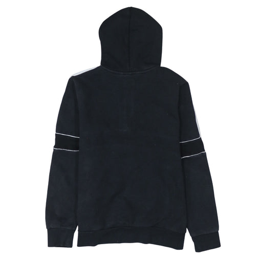 Adidas Boys Black 13-14 Years 1/4 Zip Hoodie with Stripes and Logo