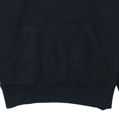 FILA Men's Black Pullover Hoodie Small Logo Fleece Sweatshirt