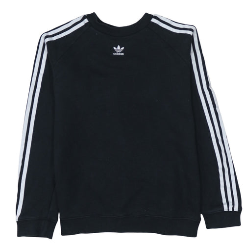 Adidas Womens Black Pullover Sweatshirt UK 14 Cotton Blend Crew Neck