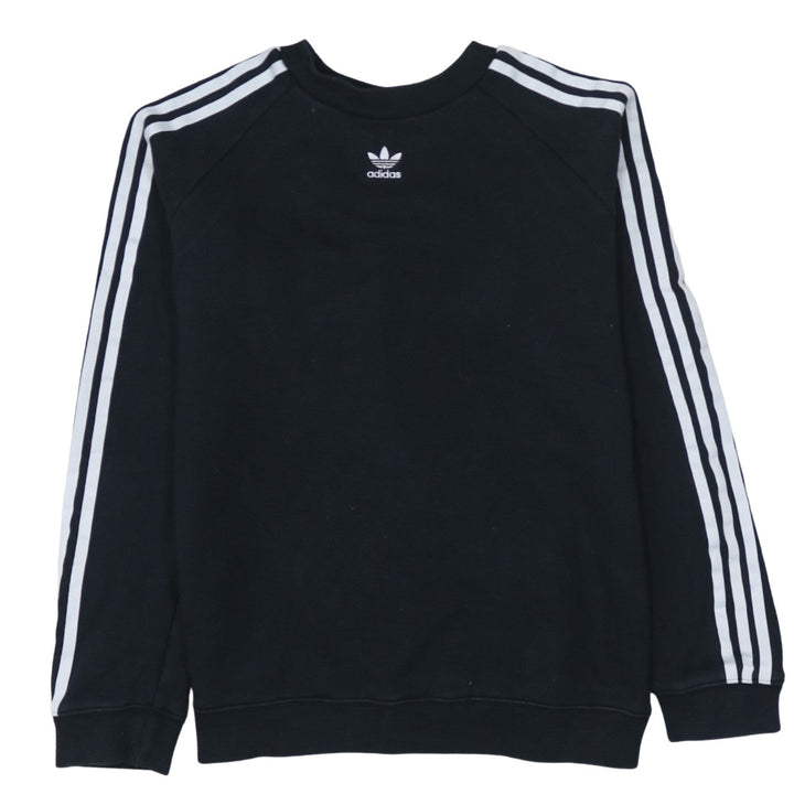 Adidas Womens Black Pullover Sweatshirt UK 14 Cotton Blend Crew Neck