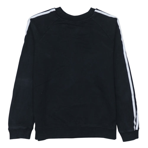 Adidas Womens Black Pullover Sweatshirt UK 14 Cotton Blend Crew Neck