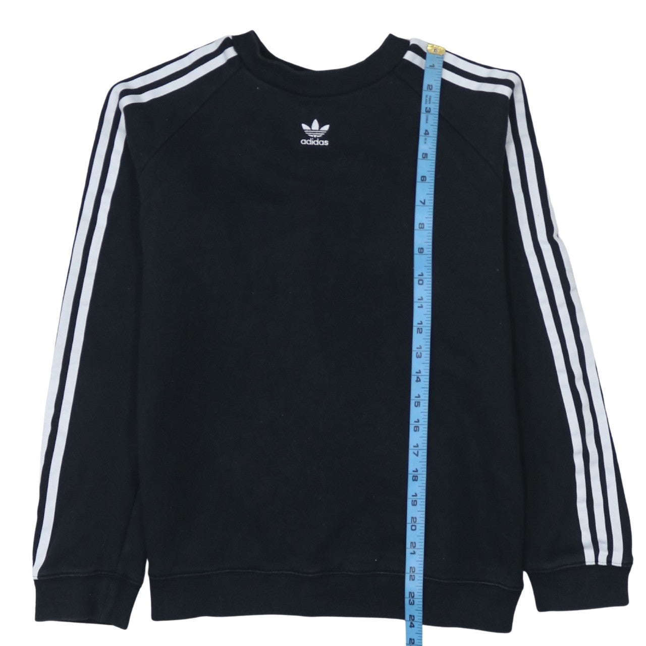 Adidas Womens Black Pullover Sweatshirt UK 14 Cotton Blend Crew Neck