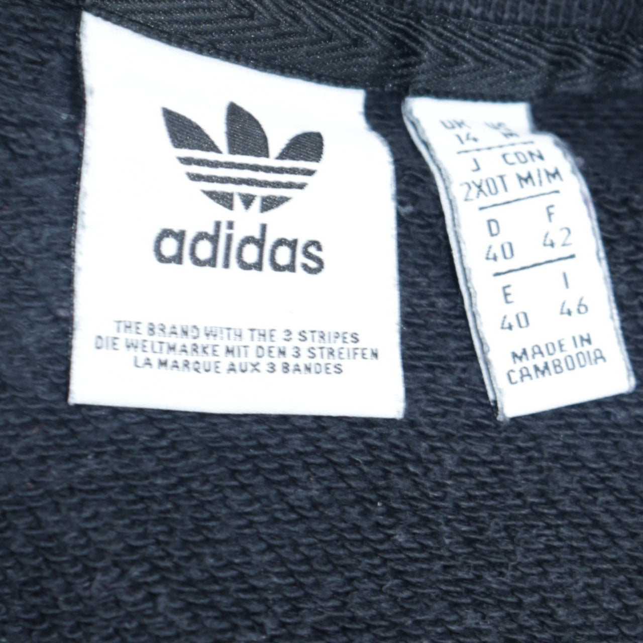 Adidas Womens Black Pullover Sweatshirt UK 14 Cotton Blend Crew Neck