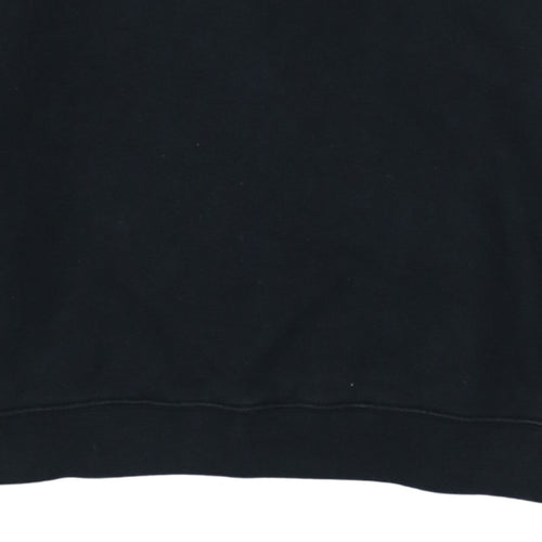 Adidas Womens Black Pullover Sweatshirt UK 14 Cotton Blend Crew Neck