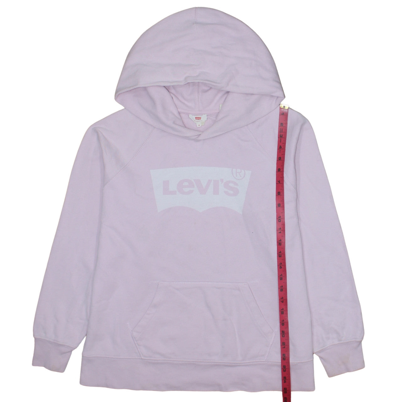 Levi's Women's Pink Pullover Hoodie Medium Logo Cotton Blend