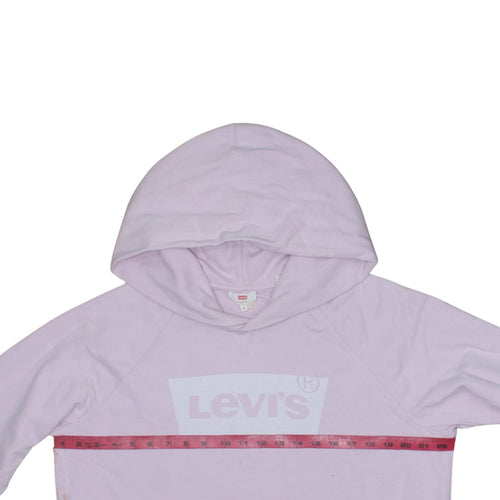 Levi's Women's Pink Pullover Hoodie Medium Logo Cotton Blend