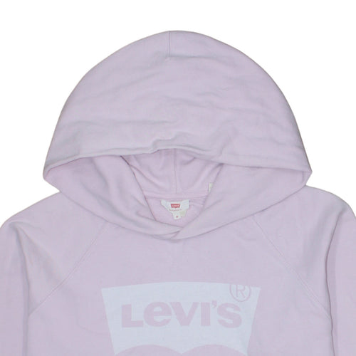 Levi's Women's Pink Pullover Hoodie Medium Logo Cotton Blend