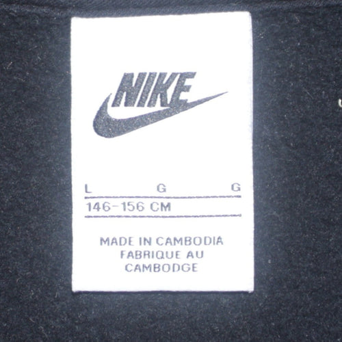 Nike Boys Black Large Sweatshirt with Multicoloured Swoosh Logo
