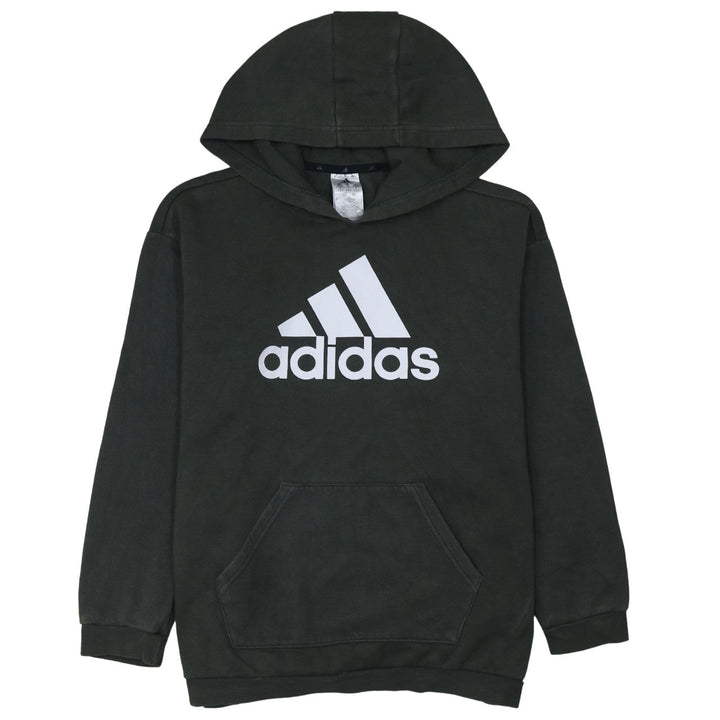 Adidas Womens Black Small Pullover Hoodie with Logo Design