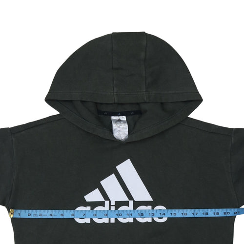 Adidas Womens Black Small Pullover Hoodie with Logo Design