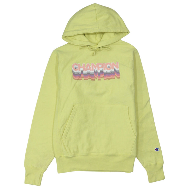 Champion Womens Yellow Small Reverse Weave Pullover Hoodie