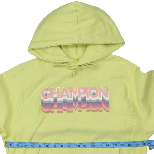 Champion Womens Yellow Small Reverse Weave Pullover Hoodie