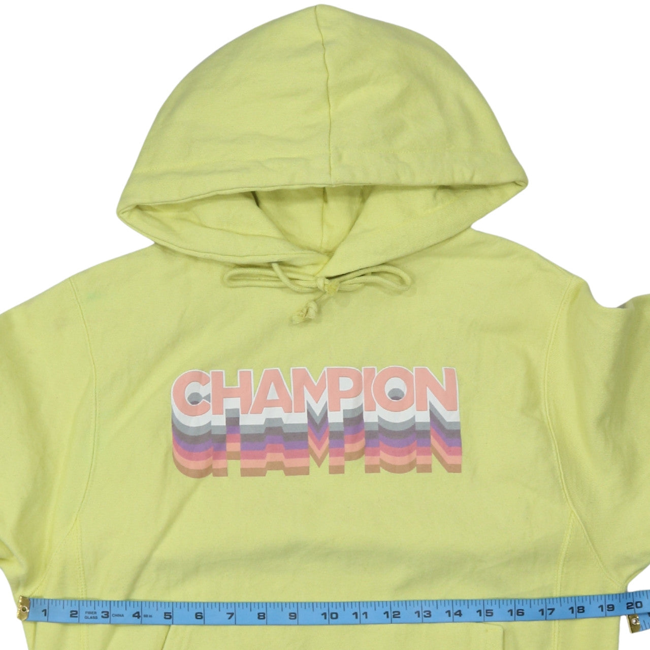 Champion Womens Yellow Small Reverse Weave Pullover Hoodie
