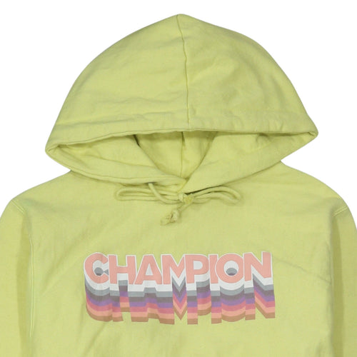 Champion Womens Yellow Small Reverse Weave Pullover Hoodie