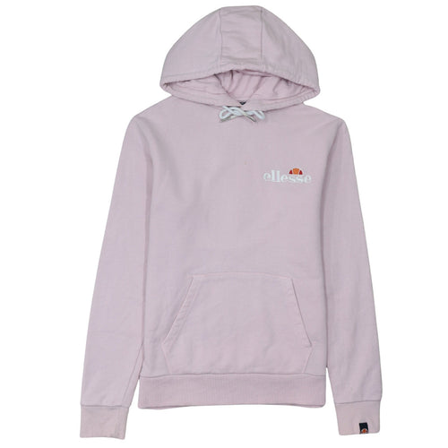 Ellesse Womens Pink Pullover Hoodie UK 6 Cotton Blend Hooded Sweatshirt