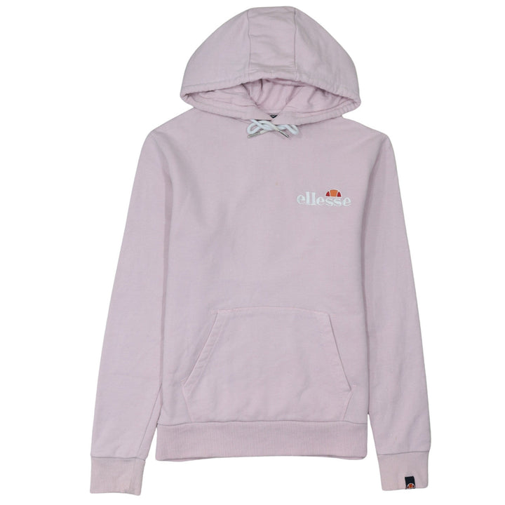 Ellesse Womens Pink Pullover Hoodie UK 6 Cotton Blend Hooded Sweatshirt