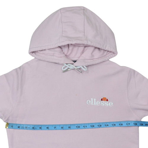 Ellesse Womens Pink Pullover Hoodie UK 6 Cotton Blend Hooded Sweatshirt