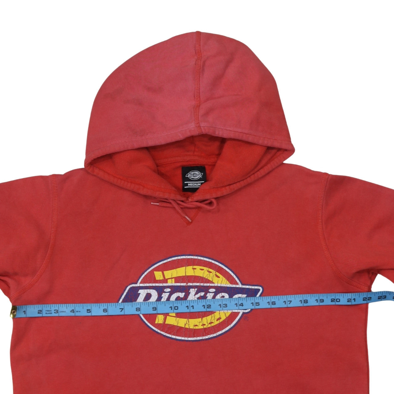 Dickies Mens Red Pullover Hoodie Medium Graphic Logo Cotton Blend