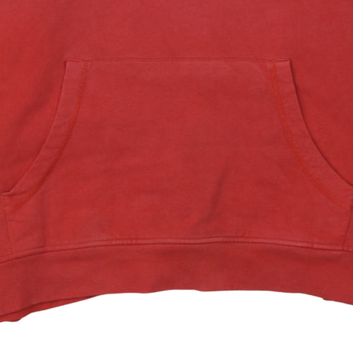 Dickies Mens Red Pullover Hoodie Medium Graphic Logo Cotton Blend