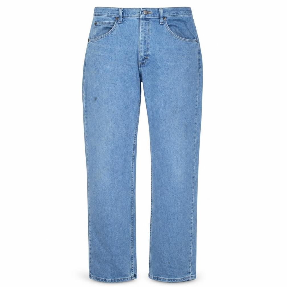 Wrangler Men's Blue 32x34 Straight Leg Light Wash Jeans