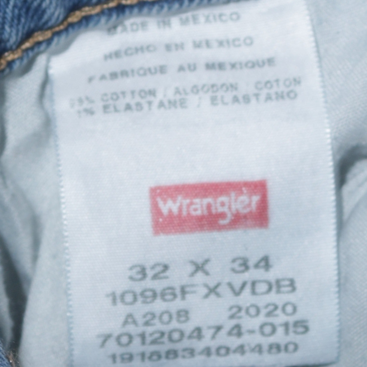 Wrangler Men's Blue 32x34 Straight Leg Light Wash Jeans