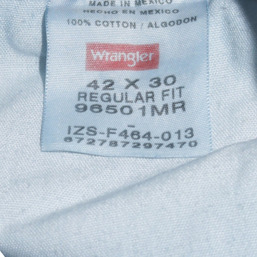 Wrangler Men's Blue 42x30 Regular Fit Straight Denim Jeans