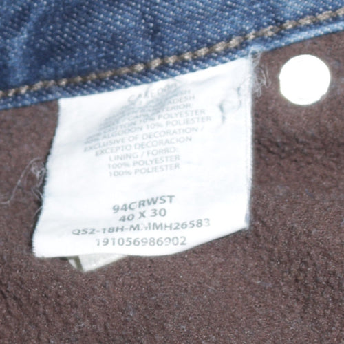 Wrangler Men Blue 40x30 Regular Fit Lined Denim Straight Jeans