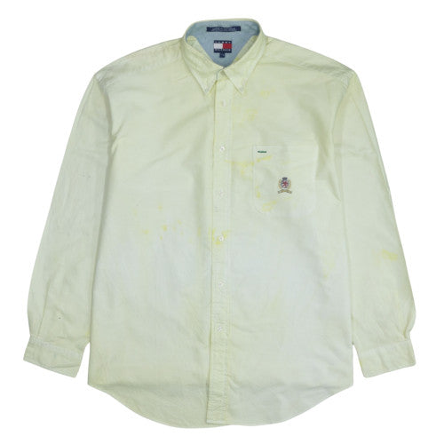 Tommy Hilfiger Mens Yellow Long Sleeve Button-Up Shirt Size L