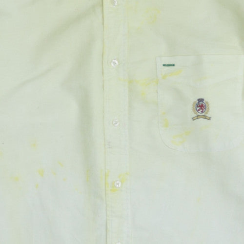 Tommy Hilfiger Mens Yellow Long Sleeve Button-Up Shirt Size L